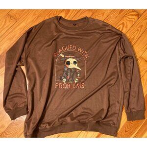 **SOLD** "Plagued with Problems" Plague Doctor Brown Sweatshirt